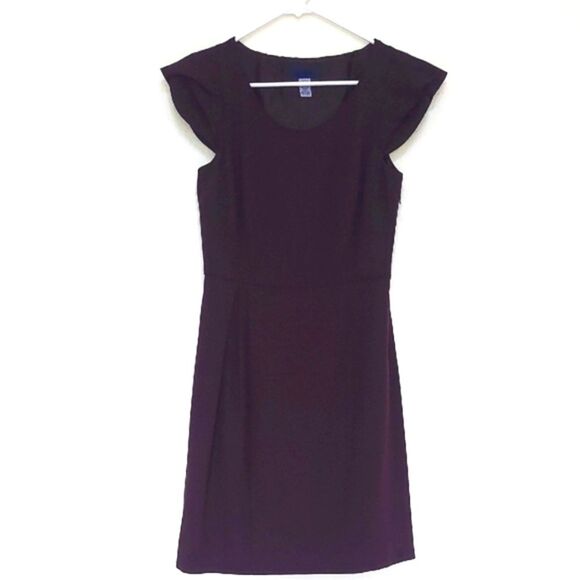 J. Crew Dark Purple Sheath Dress with Flutter Cap Sleeves - Picture 2 of 9